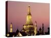 Buddhist Temple of Wat Arun at Twilight, Dating from 19th Century, Bankok Noi, Bangkok, Thailand-Richard Nebesky-Stretched Canvas