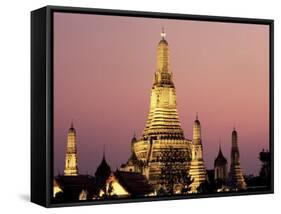 Buddhist Temple of Wat Arun at Twilight, Dating from 19th Century, Bankok Noi, Bangkok, Thailand-Richard Nebesky-Framed Stretched Canvas