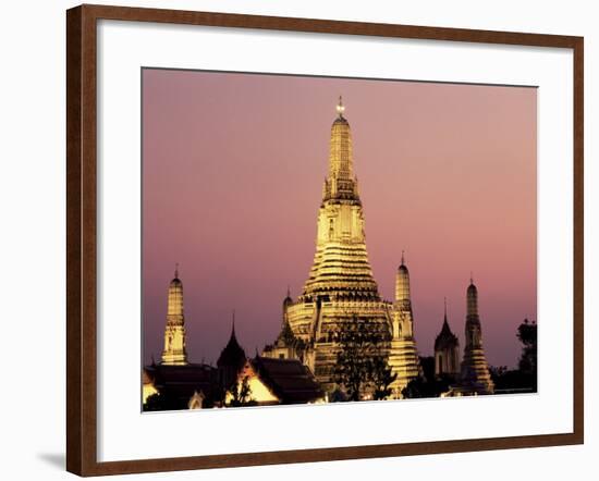 Buddhist Temple of Wat Arun at Twilight, Dating from 19th Century, Bankok Noi, Bangkok, Thailand-Richard Nebesky-Framed Photographic Print