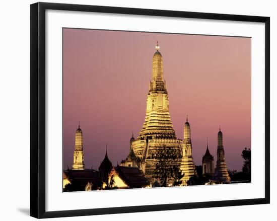 Buddhist Temple of Wat Arun at Twilight, Dating from 19th Century, Bankok Noi, Bangkok, Thailand-Richard Nebesky-Framed Photographic Print