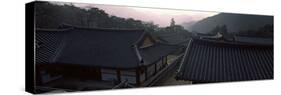 Buddhist Temple with Mountain Range in the Background, Kayasan Mountains, Haeinsa Temple, Gyeong...-null-Stretched Canvas