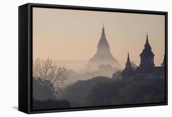 Buddhist Temples, Bagan (Pagan), Myanmar (Burma), Asia-Nathalie Cuvelier-Framed Stretched Canvas