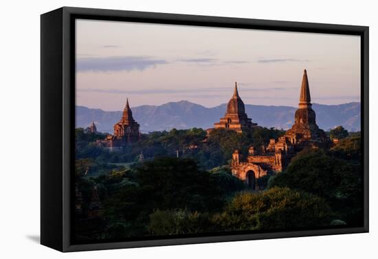 Buddhist Temples, Bagan (Pagan), Myanmar (Burma), Asia-Nathalie Cuvelier-Framed Stretched Canvas