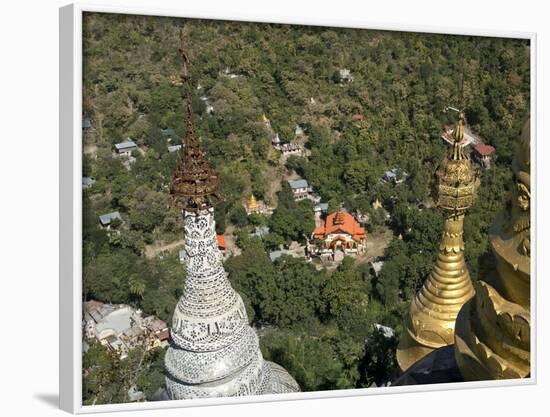 Buddhist Temples of Mount Popa Near Bagan, Myanmar (Burma)-Julio Etchart-Framed Photographic Print