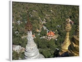 Buddhist Temples of Mount Popa Near Bagan, Myanmar (Burma)-Julio Etchart-Framed Photographic Print