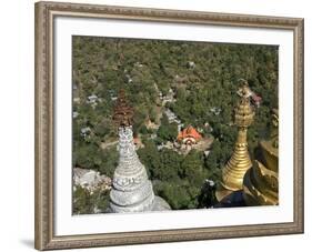 Buddhist Temples of Mount Popa Near Bagan, Myanmar (Burma)-Julio Etchart-Framed Photographic Print