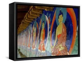 Buddhist Wall Paintings at Tashilhunpo (Tashilunpo) Monastery-Simon Montgomery-Framed Stretched Canvas