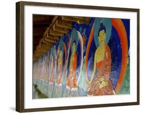 Buddhist Wall Paintings at Tashilhunpo (Tashilunpo) Monastery-Simon Montgomery-Framed Photographic Print