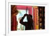 Buddhist worshipper burning incense sticks, Chua On Lang Taoist Temple-Godong-Framed Photographic Print