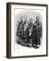 Buddhists in Prayer, Japan, 19th Century-A de Neuville-Framed Giclee Print