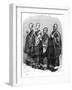 Buddhists in Prayer, Japan, 19th Century-A de Neuville-Framed Giclee Print