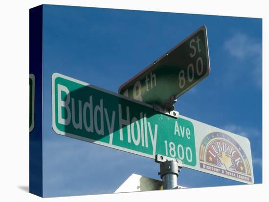 Buddy Holly Avenue, Lubbock, Texas, USA-Ethel Davies-Stretched Canvas