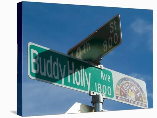 Buddy Holly Avenue, Lubbock, Texas, USA-Ethel Davies-Stretched Canvas