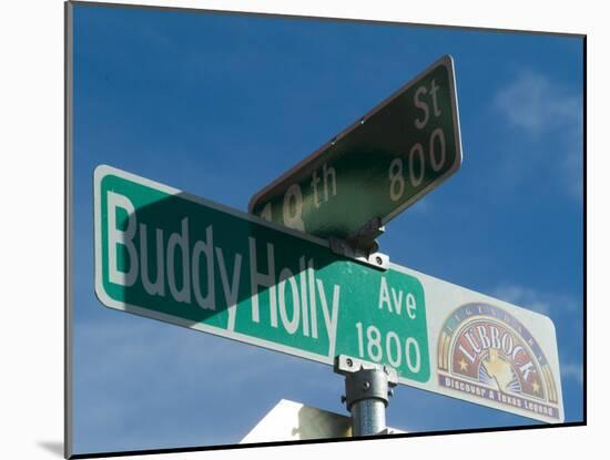 Buddy Holly Avenue, Lubbock, Texas, USA-Ethel Davies-Mounted Photographic Print