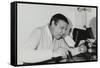 Buddy Rich Eating Backstage at Ronnie Scotts Jazz Club, London, 1979-Denis Williams-Framed Stretched Canvas