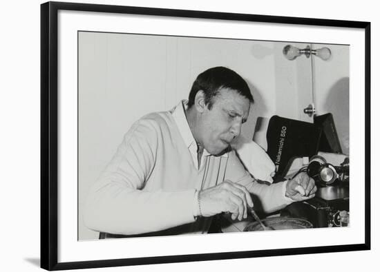 Buddy Rich Eating Backstage at Ronnie Scotts Jazz Club, London, 1979-Denis Williams-Framed Photographic Print