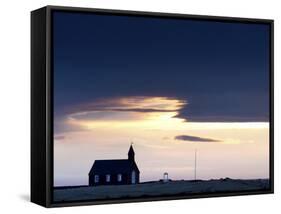 Budir Church at Sunrise, Hamlet on Budir in Stadarsveit on the Snaefellsnes Peninsula, Iceland-Lee Frost-Framed Stretched Canvas