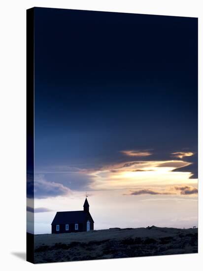 Budir Church at Sunrise, Hamlet on Budir in Stadarsveit on the Snaefellsnes Peninsula, Iceland-Lee Frost-Stretched Canvas