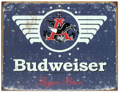 Vintage Reproduction Metal /" Budweiser Since 1876/" Tin Sign