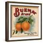 Buena Brand - California - Citrus Crate Label-Lantern Press-Framed Art Print