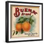 Buena Brand - California - Citrus Crate Label-Lantern Press-Framed Art Print