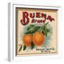 Buena Brand - California - Citrus Crate Label-Lantern Press-Framed Art Print