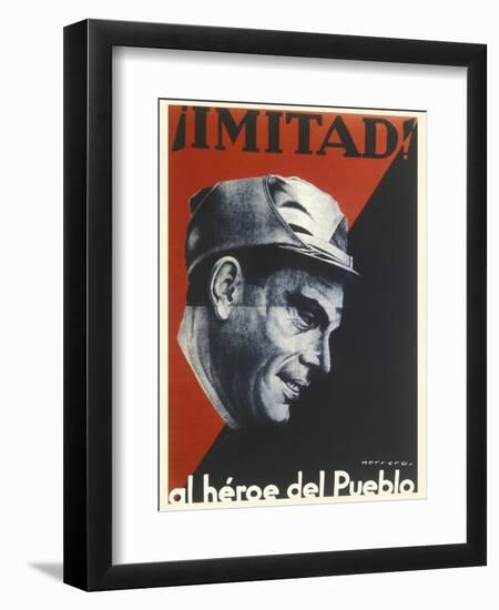 Buenaventura Durruti Communist Militant Leader During Spanish Civil War-null-Framed Premium Photographic Print