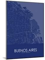 Buenos Aires, Argentina Blue Map-null-Mounted Poster