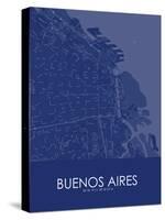Buenos Aires, Argentina Blue Map-null-Stretched Canvas