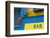 Buenos Aires, Argentina. La Boca Colorful Street with Murals Out Window of Bar of Building-Bill Bachmann-Framed Photographic Print