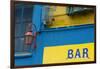 Buenos Aires, Argentina. La Boca Colorful Street with Murals Out Window of Bar of Building-Bill Bachmann-Framed Photographic Print