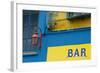 Buenos Aires, Argentina. La Boca Colorful Street with Murals Out Window of Bar of Building-Bill Bachmann-Framed Photographic Print