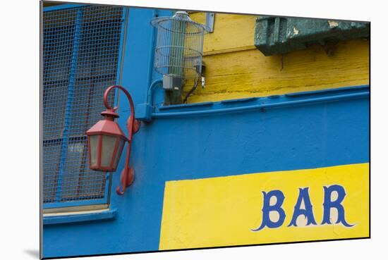 Buenos Aires, Argentina. La Boca Colorful Street with Murals Out Window of Bar of Building-Bill Bachmann-Mounted Photographic Print