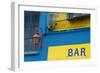 Buenos Aires, Argentina. La Boca Colorful Street with Murals Out Window of Bar of Building-Bill Bachmann-Framed Photographic Print