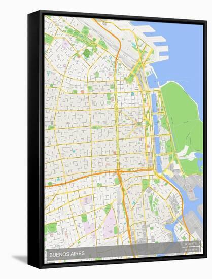 Buenos Aires, Argentina Map-null-Framed Stretched Canvas