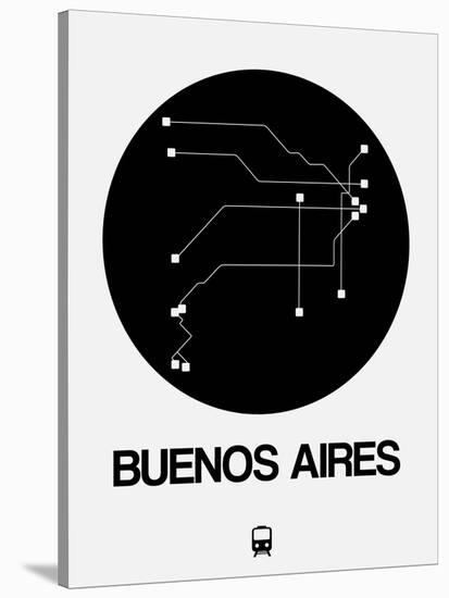 Buenos Aires Black Subway Map-NaxArt-Stretched Canvas