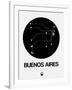 Buenos Aires Black Subway Map-NaxArt-Framed Art Print