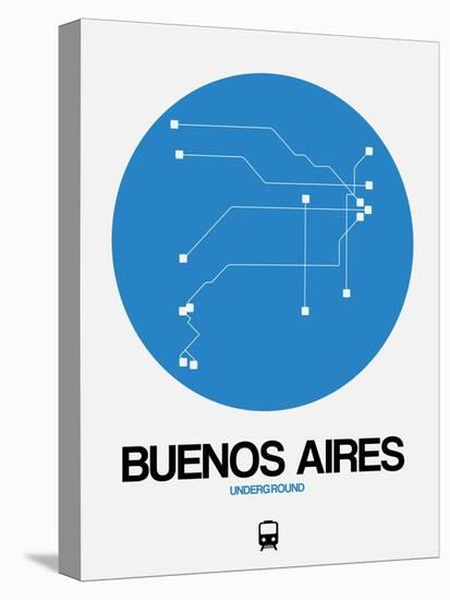 Buenos Aires Blue Subway Map-NaxArt-Stretched Canvas