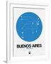 Buenos Aires Blue Subway Map-NaxArt-Framed Art Print