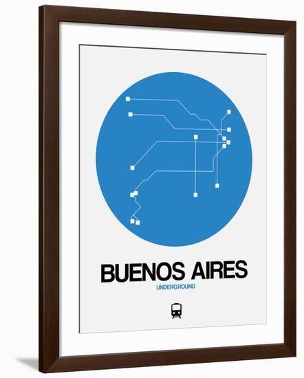 Buenos Aires Blue Subway Map-NaxArt-Framed Art Print