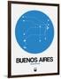 Buenos Aires Blue Subway Map-NaxArt-Framed Art Print