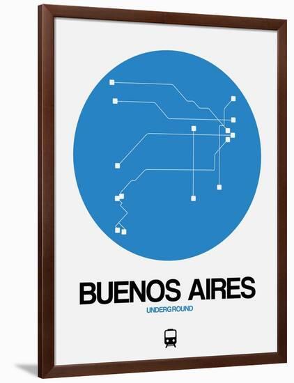 Buenos Aires Blue Subway Map-NaxArt-Framed Art Print