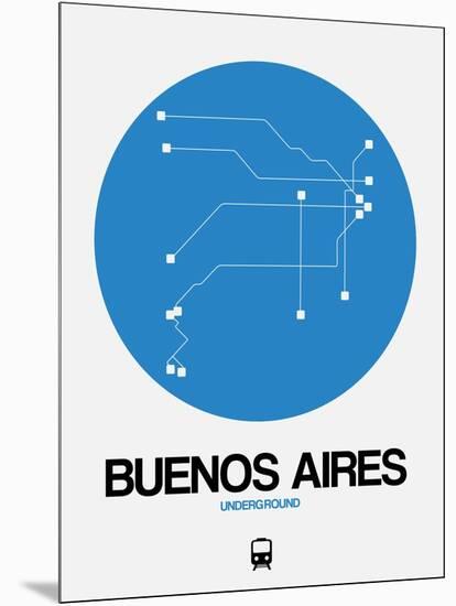 Buenos Aires Blue Subway Map-NaxArt-Mounted Art Print