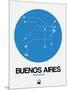 Buenos Aires Blue Subway Map-NaxArt-Mounted Art Print