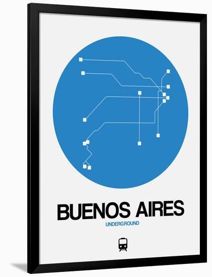 Buenos Aires Blue Subway Map-NaxArt-Framed Art Print