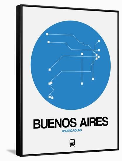 Buenos Aires Blue Subway Map-NaxArt-Framed Stretched Canvas