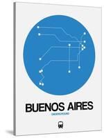 Buenos Aires Blue Subway Map-NaxArt-Stretched Canvas