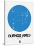 Buenos Aires Blue Subway Map-NaxArt-Stretched Canvas