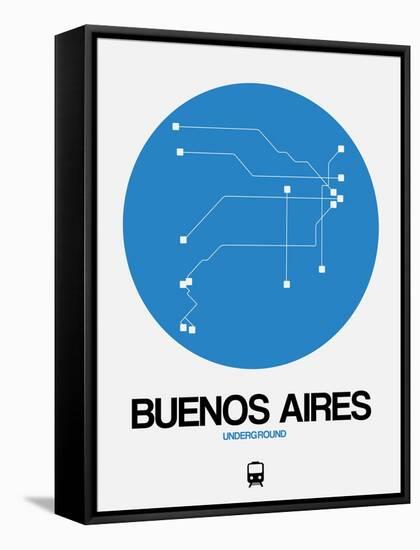 Buenos Aires Blue Subway Map-NaxArt-Framed Stretched Canvas