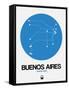 Buenos Aires Blue Subway Map-NaxArt-Framed Stretched Canvas